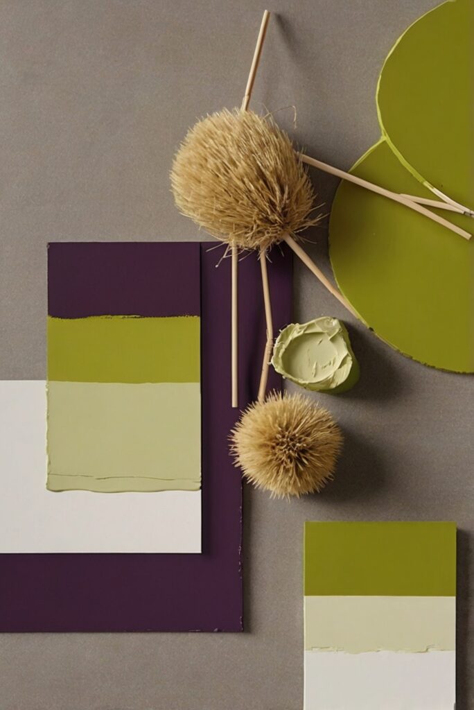 palettes, SW paint colors, Chartreuse, Eggplant, house painting, interior design ideas, wall paint colors