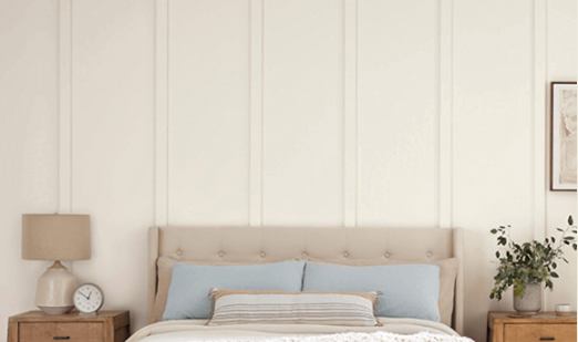 Sherwin-Williams Alabaster (SW 7008)
A soft, warm white that maximizes natural light, making small rooms feel more expansive and providing a clean canvas for versatile furniture arrangements.