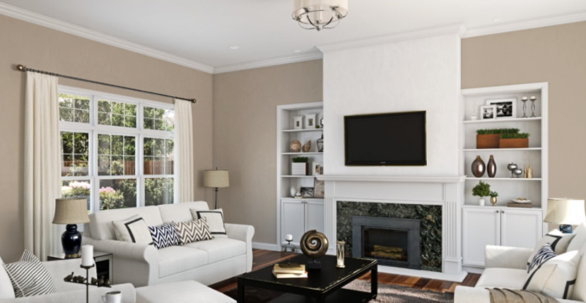 Sherwin Williams Balanced Beige (SW 7037)
A warm, inviting beige with subtle gray undertones. It offers a versatile, neutral backdrop that complements various furniture styles, creating a cozy and balanced living space.