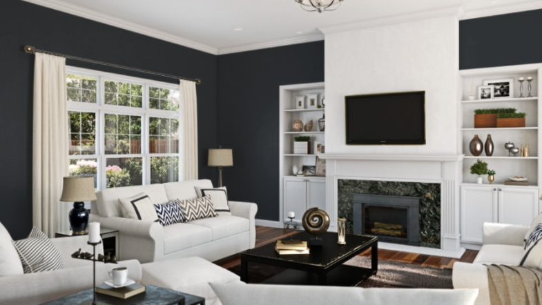 Sherwin-Williams Black of Night (SW 6993)
An intense, deep black with subtle warmth, Black of Night provides a bold and dramatic backdrop, perfect for creating a striking and sophisticated atmosphere in any room.