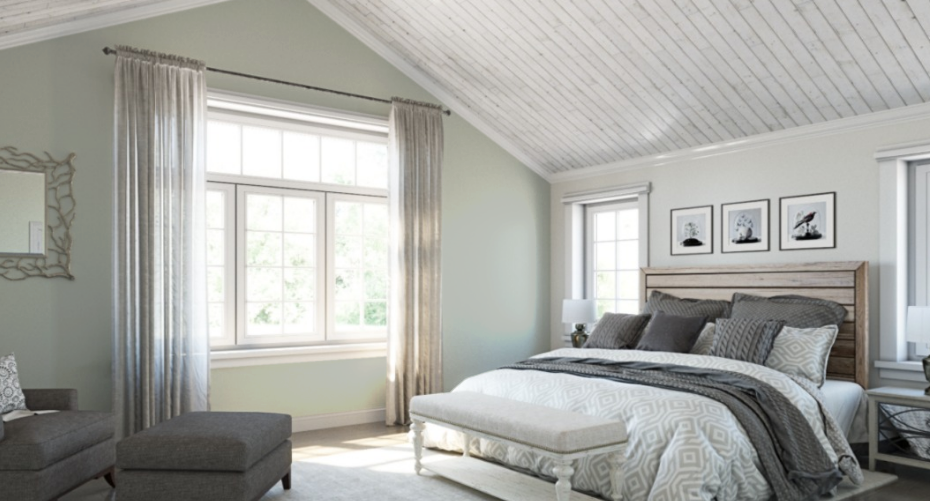 Sherwin Williams Sea Salt (SW 6204)
A serene blue-green that creates a calming, coastal vibe, perfect for a restful and tranquil bedroom retreat.