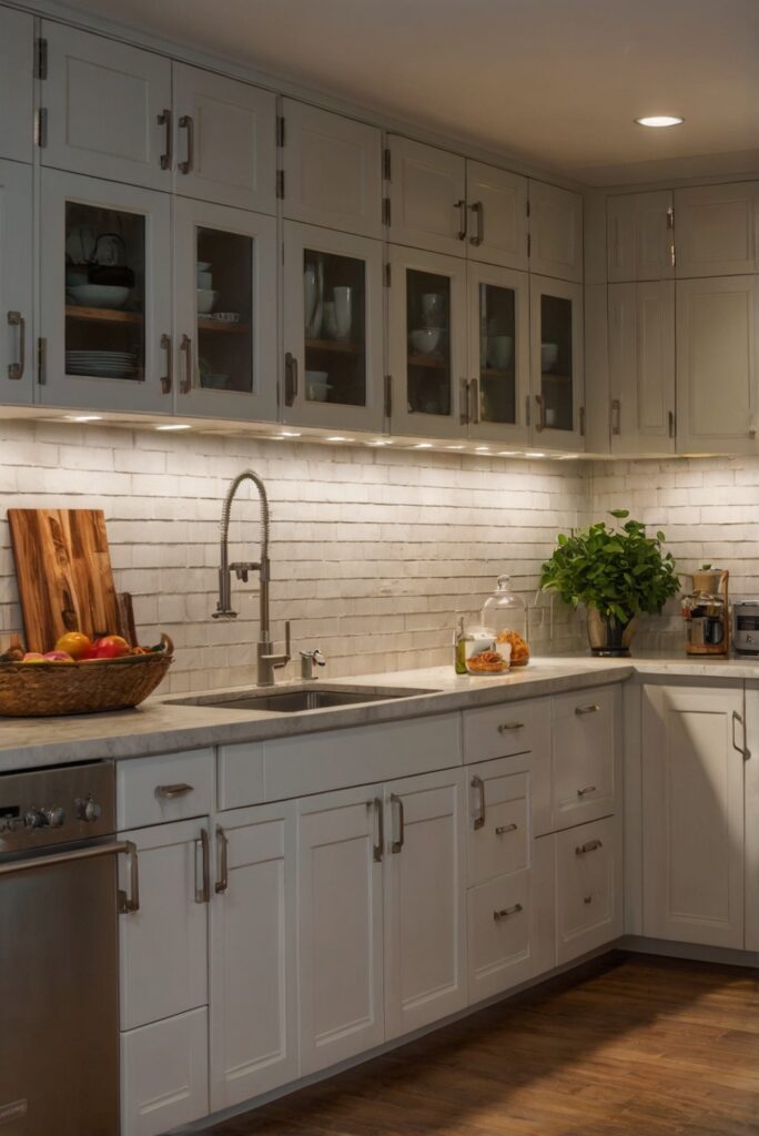 cabinet lighting, kitchen lighting, kitchen design, LED under cabinet lighting, task lighting, kitchen renovation, ambient lighting