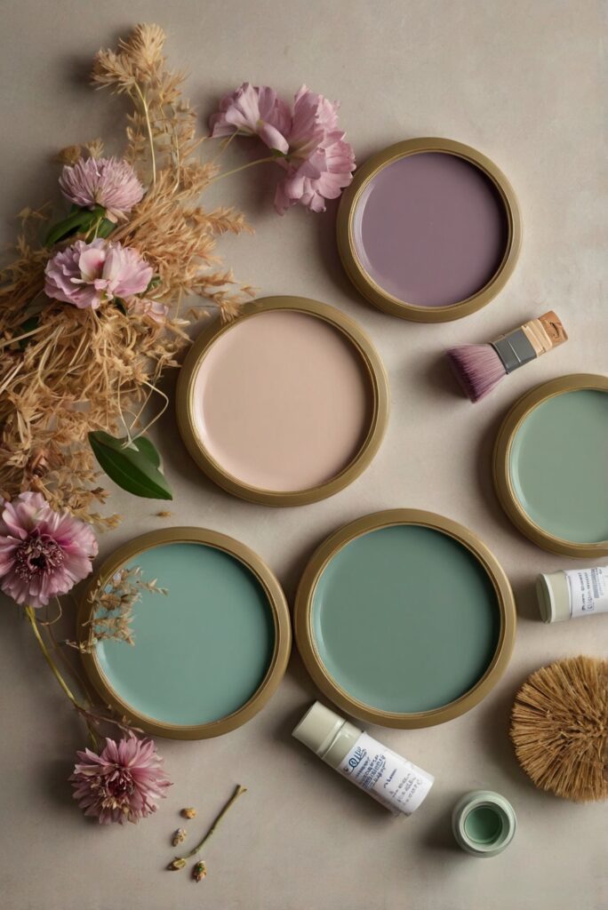 Sea Green paint, Mauve paint, Interior design, Room decor, Home improvement, Color palette, Interior painting