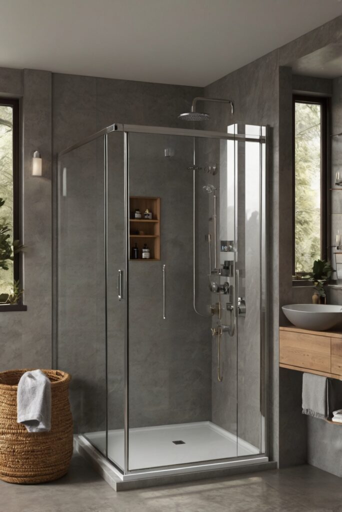 shower door installation, custom shower enclosures, bathroom remodeling, frameless shower doors, glass shower doors, shower door hardware, shower door styles