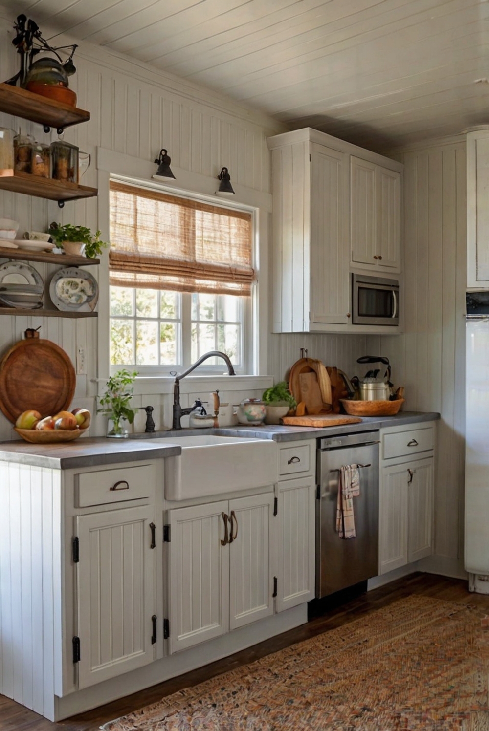 How to Create a Country Kitchen with Beadboard Cabinets ...