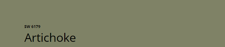 Sherwin-Williams Artichoke (SW 6179)
A rich, muted green with earthy undertones, Artichoke adds warmth and sophistication to a room, creating a cozy, nature-inspired atmosphere that enhances any decor.