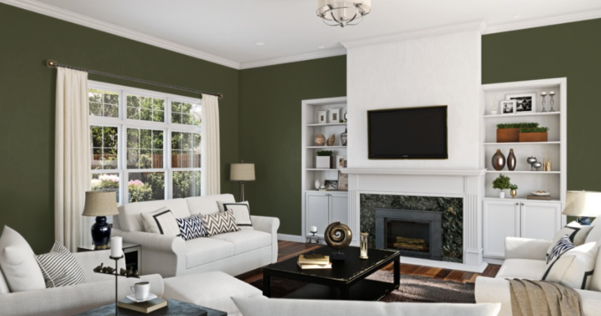 Sherwin-Williams Secret Garden (SW 6181)
A soft, tranquil green with a hint of blue, Secret Garden creates a calming, serene atmosphere, ideal for spaces seeking a refreshing and nature-inspired ambiance.