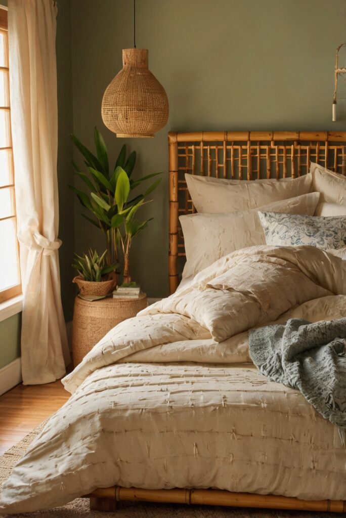 bedroom decor, eco-friendly bedding, sustainable textiles, organic bedding, bamboo sheets, luxury bedding, eco-conscious lifestyle