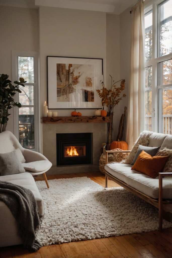 Home decor ideas, Interior design trends, Cozy living room, Autumn home accents, Stylish home accessories