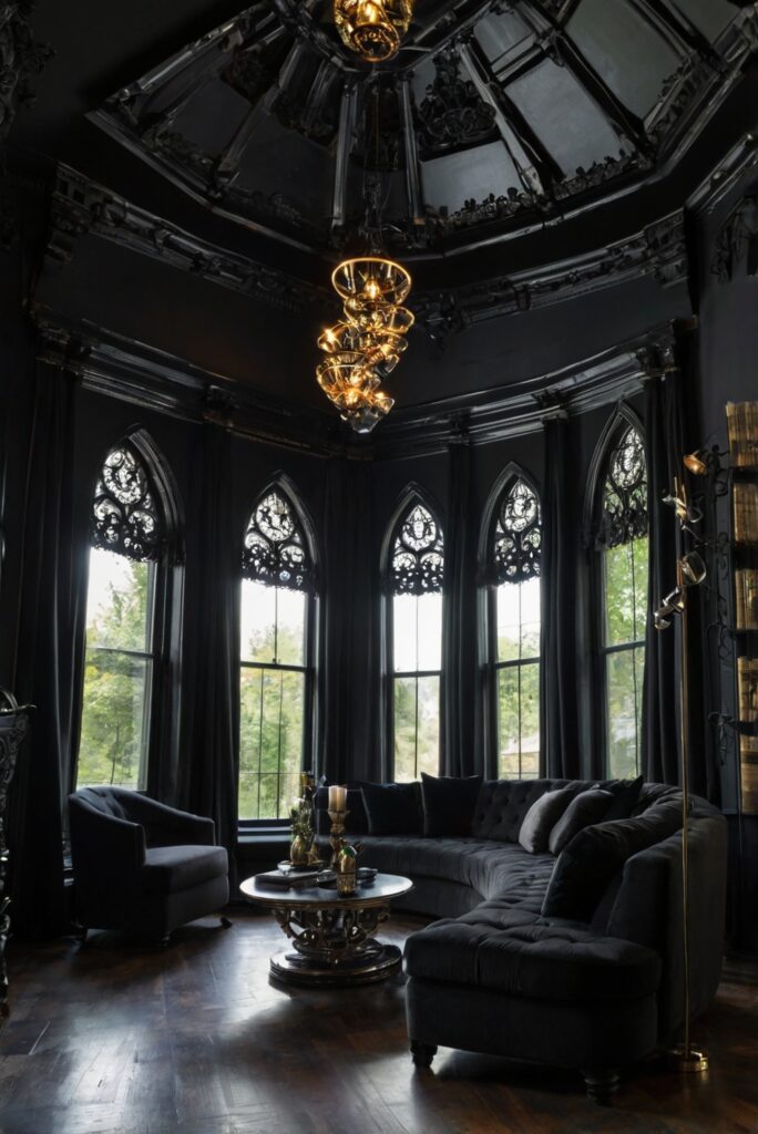 Gothic home decor, Gothic furniture, Dark aesthetics, Vintage home accessories, Haunted house decor