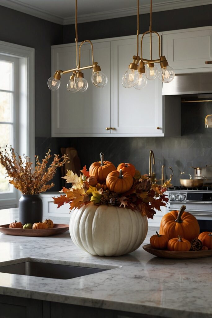 fall kitchen decor, kitchen upgrade ideas, stylish kitchen decorations, autumn kitchen design, chic kitchen accents