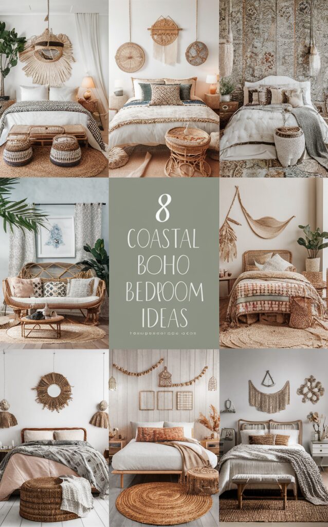 Coastal bedroom decor, Boho bedroom design, Trendy bedroom ideas, Plant decor ideas, Coastal chic bedroom