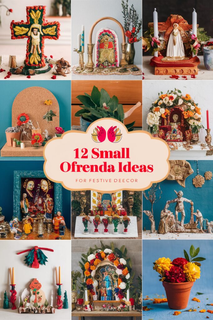 offering decorations, Mexican altar, Dia de los Muertos, DIY shrine, candle holder