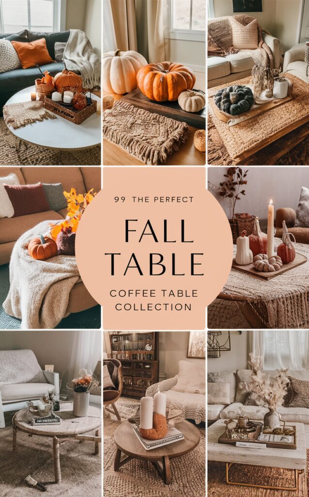 cozy living room decor, coffee table styling, home interior design, autumn home accessories, elegant home furnishings