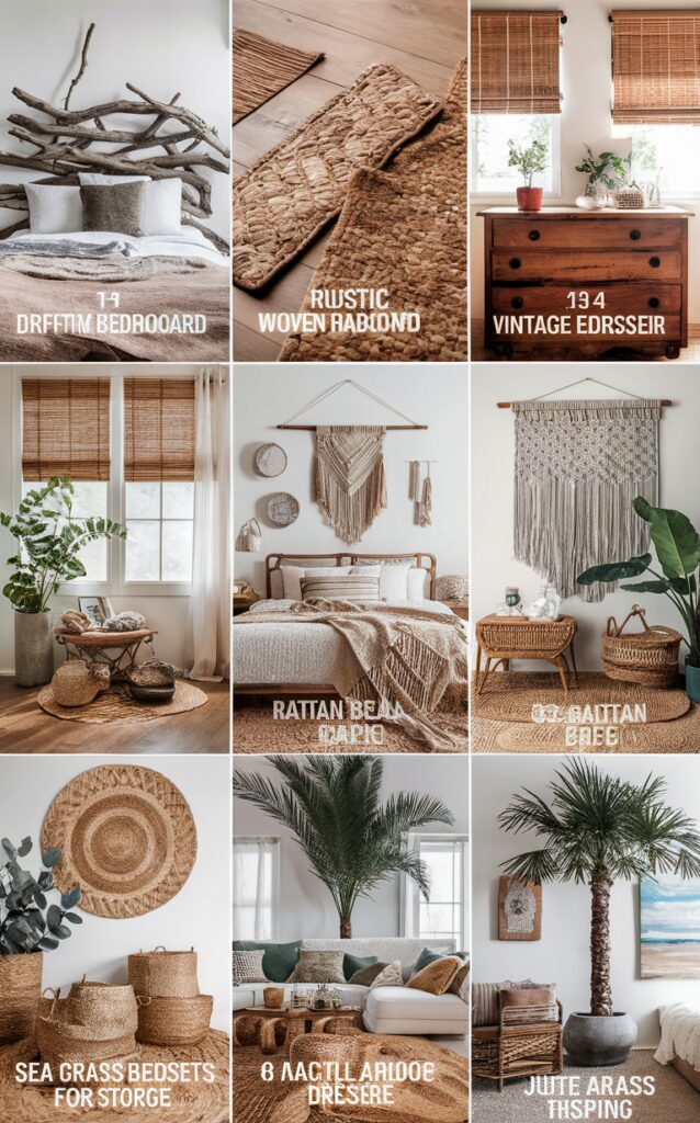 Coastal boho decor, Bohemian bedroom design, Coastal chic style, Boho coastal living, Dreamy coastal home