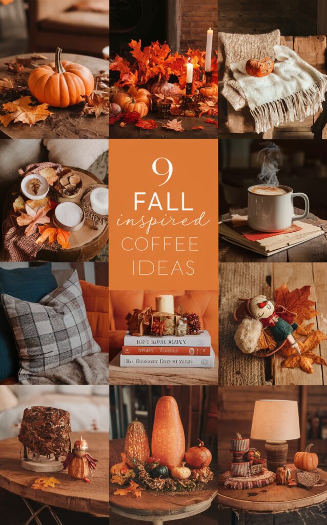 Autumn decor, Cozy living room, Coffee table styling, Home accessories, Seasonal decorations