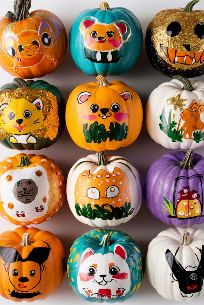 painted pumpkins, fall decor, pumpkin painting, DIY pumpkins, autumn crafts