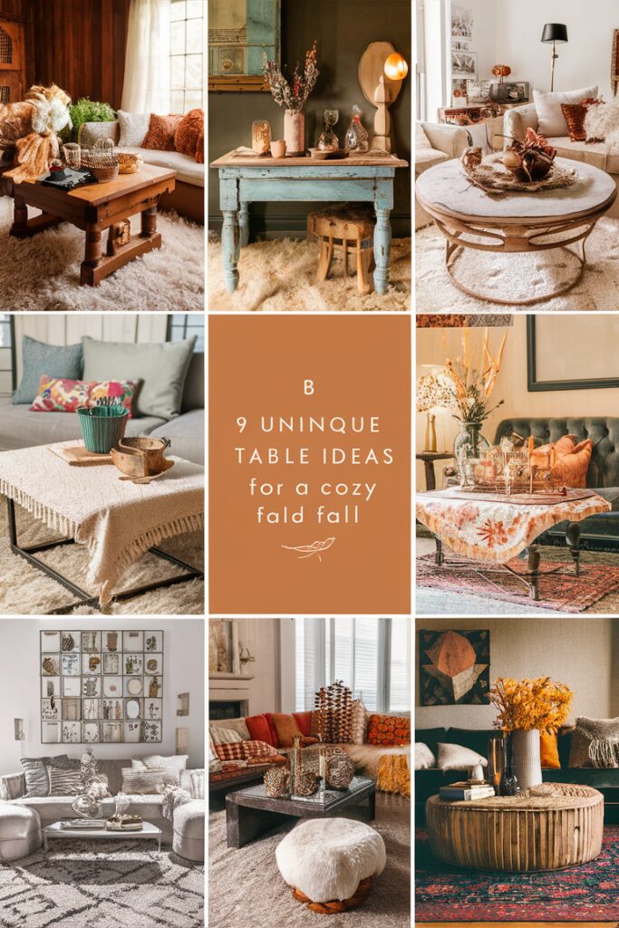 Coffee table decor, Fall coffee table styling, Coffee table centerpiece ideas, Seasonal coffee table decorations, Coffee table styling tips