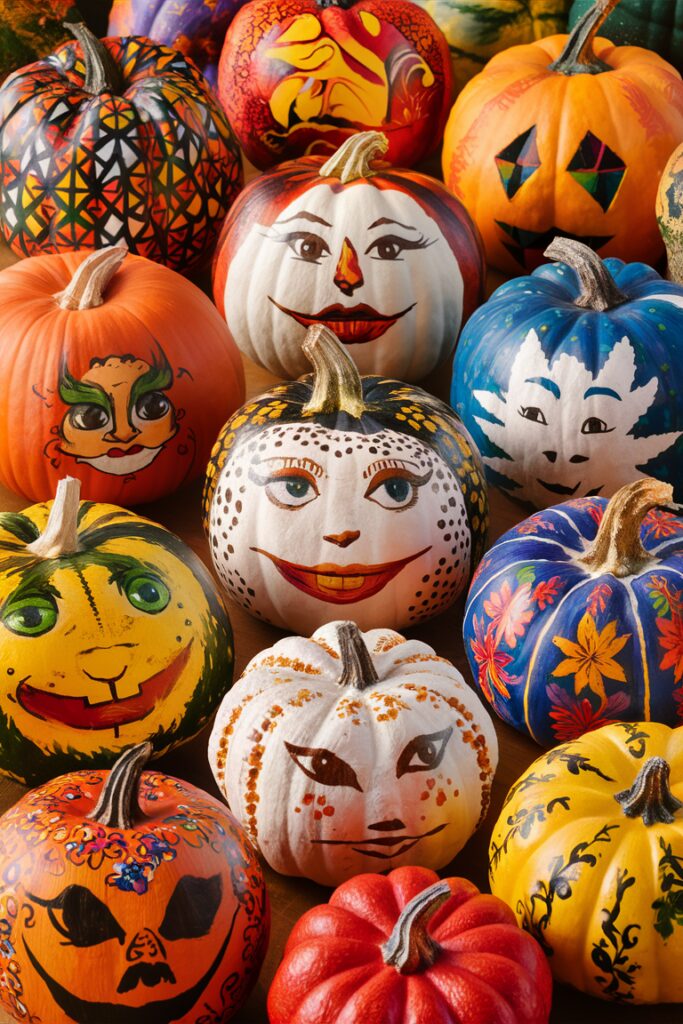 painted pumpkin ideas, fall decor ideas, pumpkin painting techniques, DIY pumpkin decorations, trendy pumpkin designs