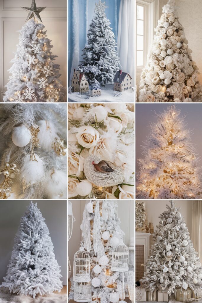 White Christmas Tree Decor, Unique Christmas Tree Decorations, Elegant Christmas Tree Ideas, Luxury Christmas Ornaments, Festive Christmas Decor