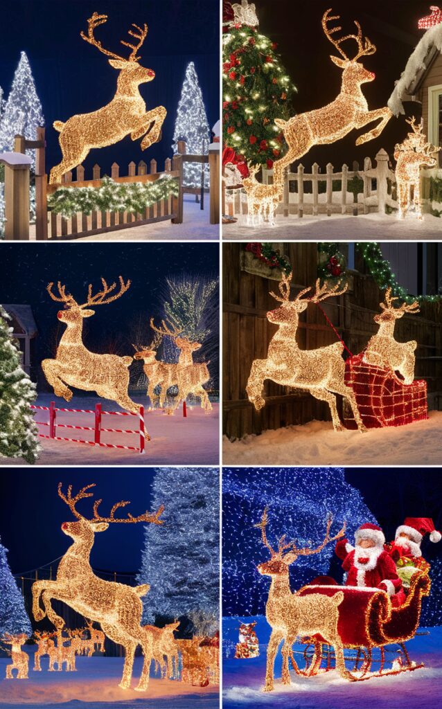 classic Christmas lighting, Christmas lighting displays, reindeer displays, holiday lighting, festive lights