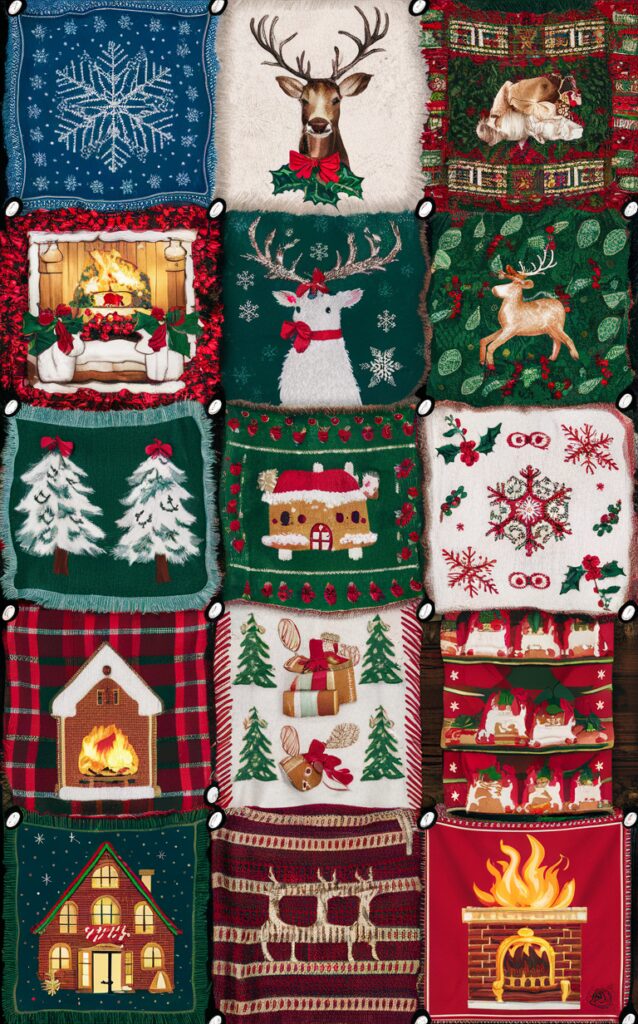 Festive home decor ideas, Comfy throw blankets, Cozy living room accessories, Warm winter essentials, Stylish accent blankets