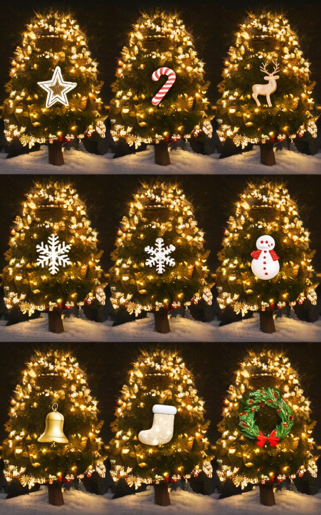 Christmas Lights, Outdoor Decorations, Holiday Lighting, Festive Lights, Tree Lights