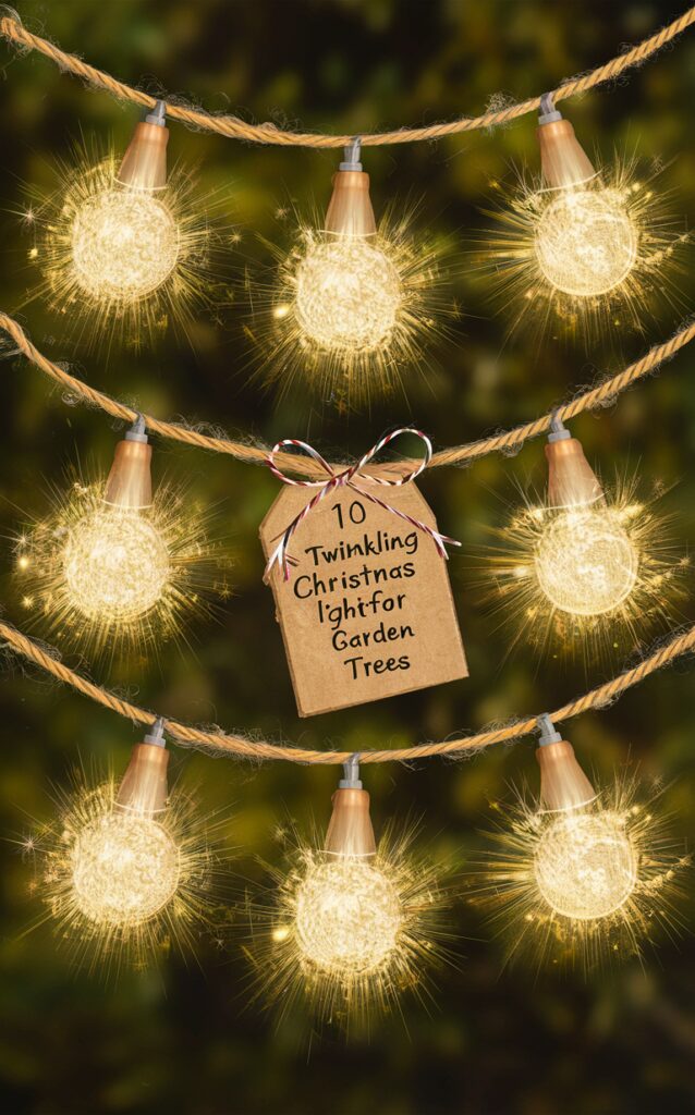 Christmas garden lights, Outdoor Christmas tree lights, Solar Christmas lights, Twinkling tree lights, LED garden lights