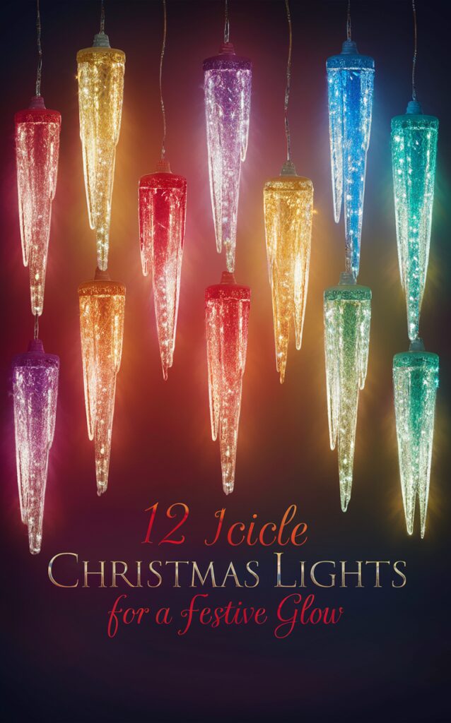 winter icicle lights, holiday icicle lights, outdoor icicle lights, LED icicle lights, hanging icicle lights