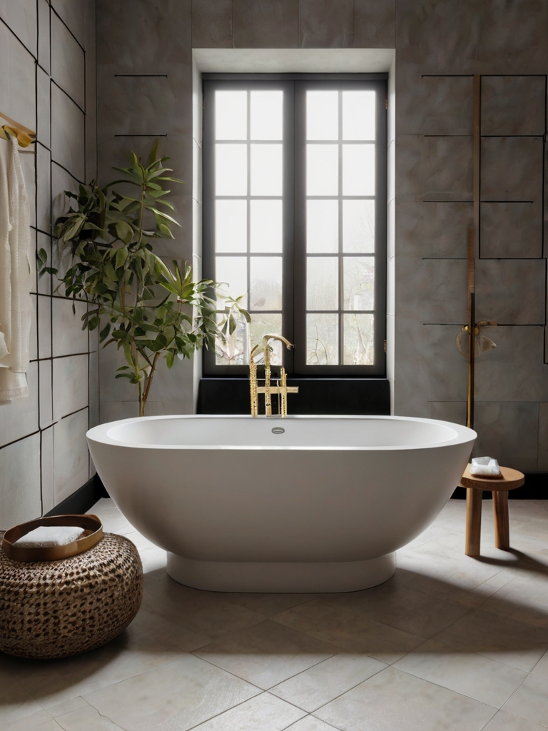 Freestanding Bathtubs for a Spa-Like Japandi Bathroom Interior