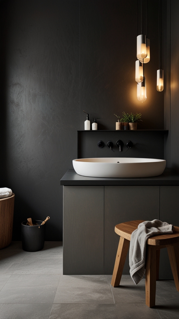 Monochrome Themes in Japandi Bathroom Interiors