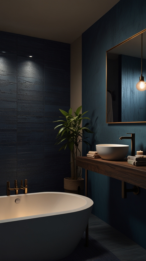 Soft Lighting Ambiance in Japandi Bathroom Interiors