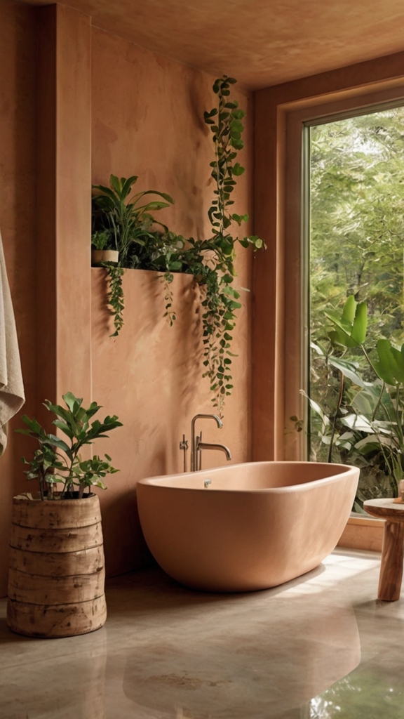 Earthy Tones Bathroom Remodel and Organic Aesthetic Ideas