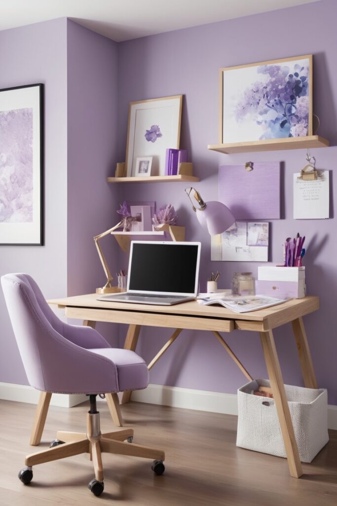 Lilac Office, Modern Paint Trends, Home Office Decor, 2025 Color Ideas