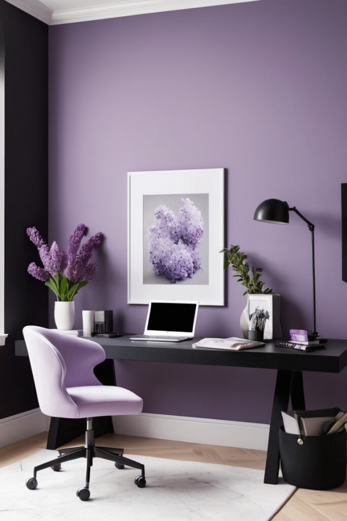 Lilac Office, Modern Paint Trends, Home Office Decor, 2025 Color Ideas