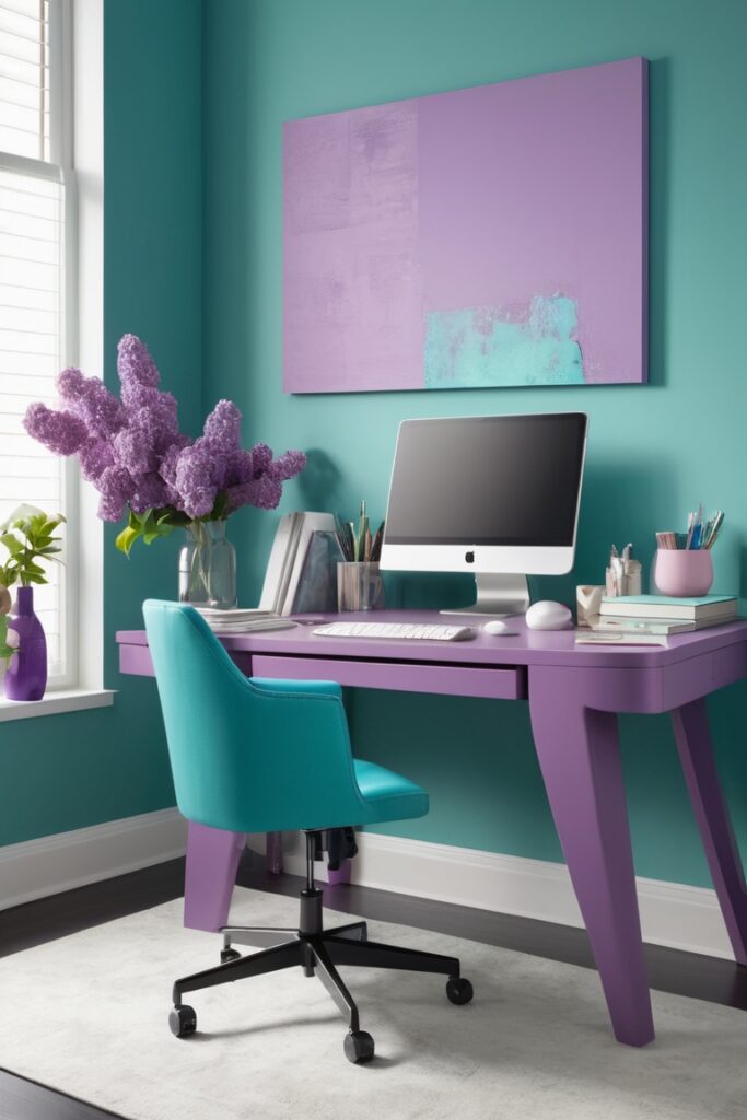 Lilac Office, Modern Paint Trends, Home Office Decor, 2025 Color Ideas