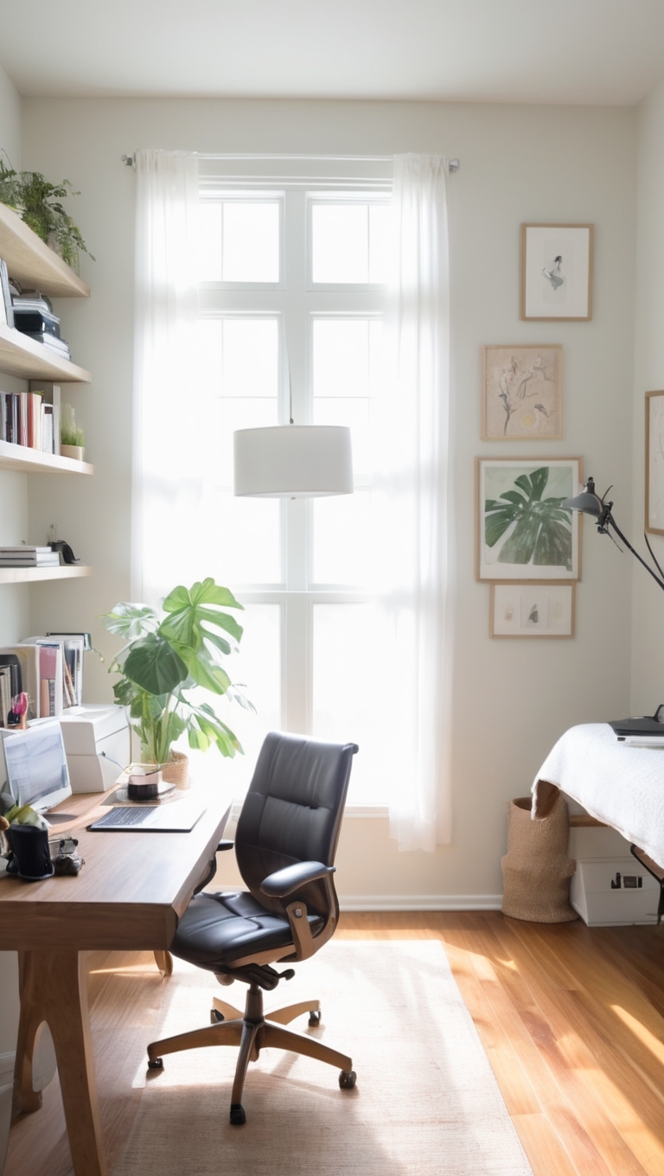 guest room office setup, home office guest room, office in guest bedroom, guest room desk ideas, working from a guest room