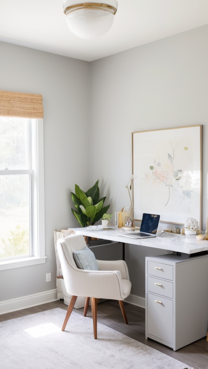 Repose Gray paint, home office decor, paint colors, interior design, gray paint palette