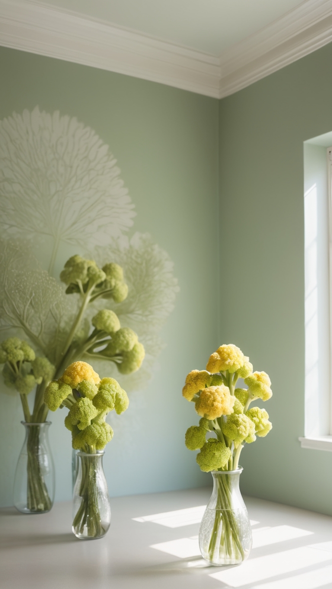 broccoflower paint color, unique wall color ideas, uplifting wall color schemes, creative interior wall colors, trendy wall painting techniques