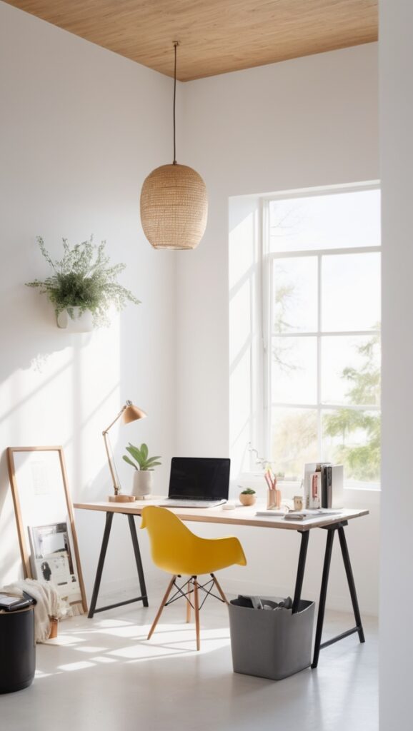 Eider White Paint, Office Renovation, Office Makeover, Light and Bright Workspace, Interior Painting Services