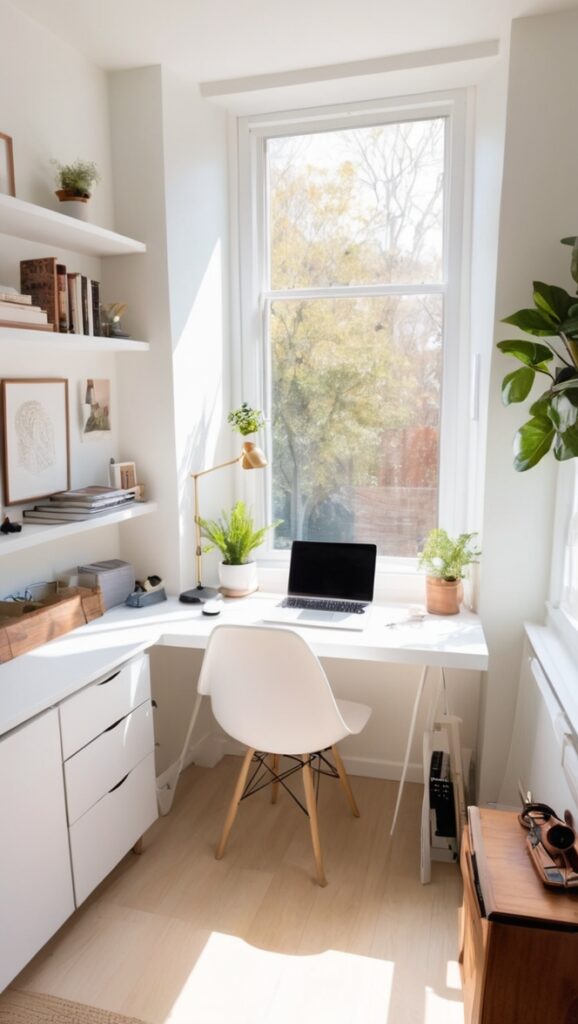 small home office decor, home office organization, small space office solutions, minimalist office design, compact home office ideas