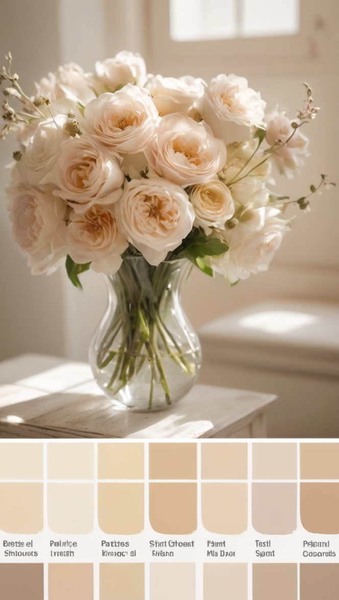 beige paint color, neutral color palette, earth tone color scheme, sandy beige color, light beige shade 
