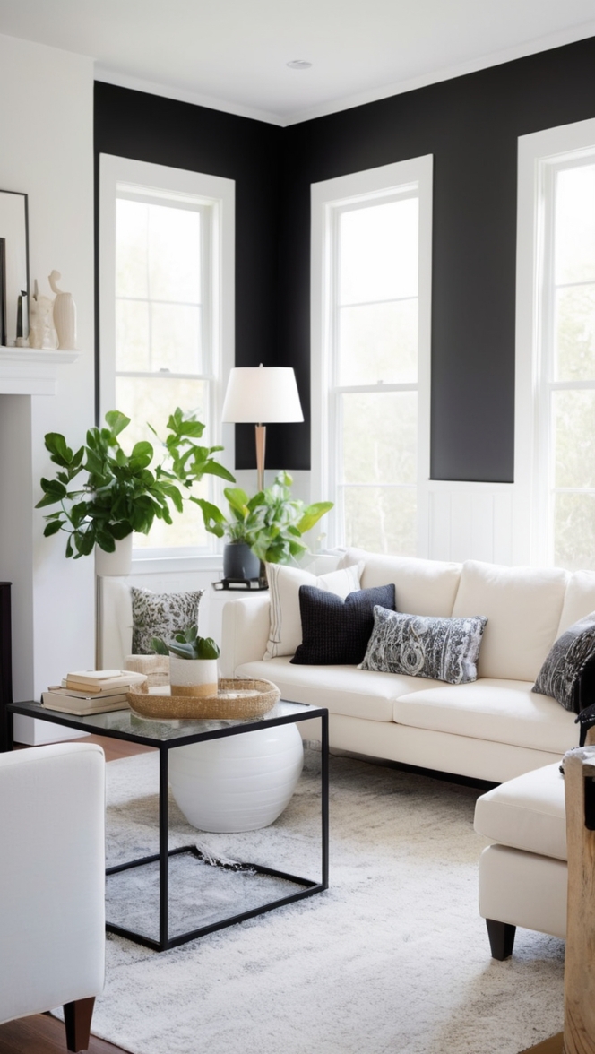 black and white furniture, minimalist home decor, modern minimalist living room, monochrome interior design, simple black and white decor