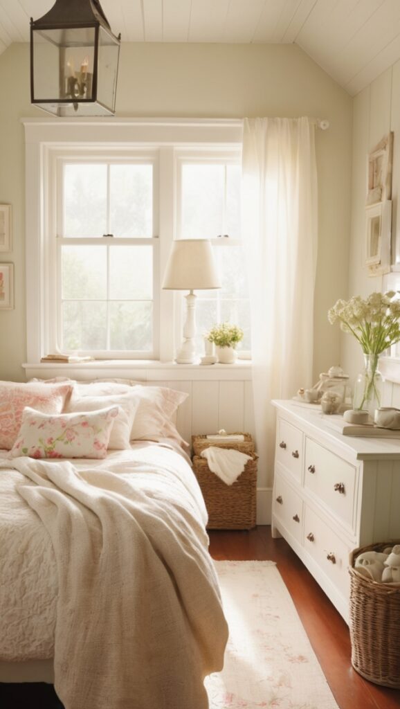 cozy rustic bedroom, elegant cottage bedroom, vintage cottage bedroom, charming cottage bedroom, traditional cottage bedroom
