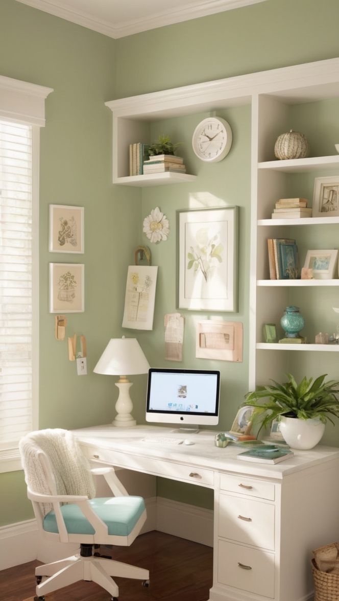 cozy home office ideas, comfortable work space, stylish home office decor, productive home office setup, inviting workspace