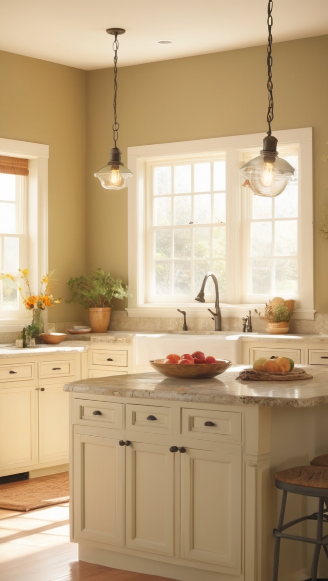 cozy kitchen lighting, pendant lighting, under cabinet lighting, track lighting, recessed lighting