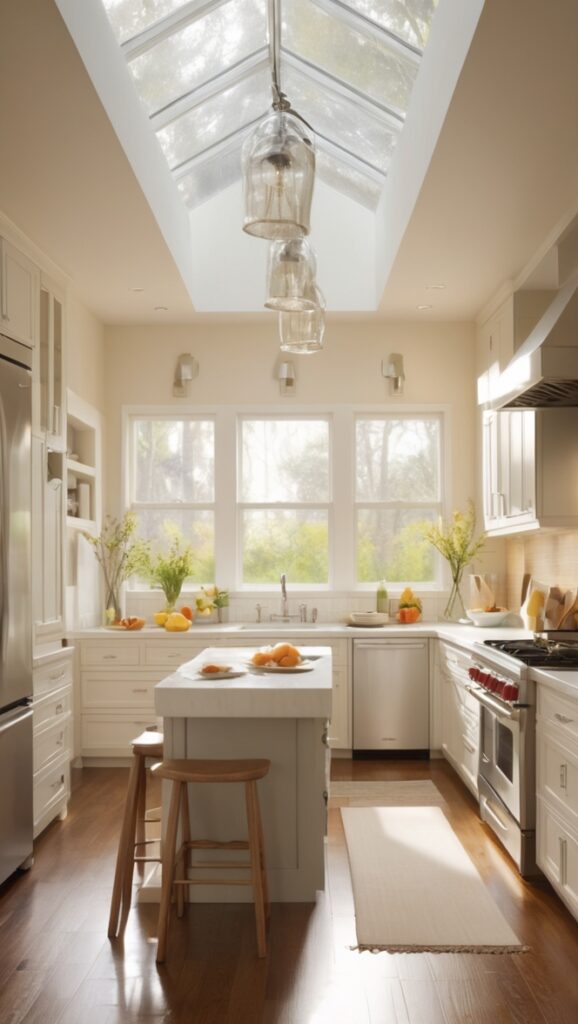cozy kitchen lighting, pendant lighting, under cabinet lighting, track lighting, recessed lighting