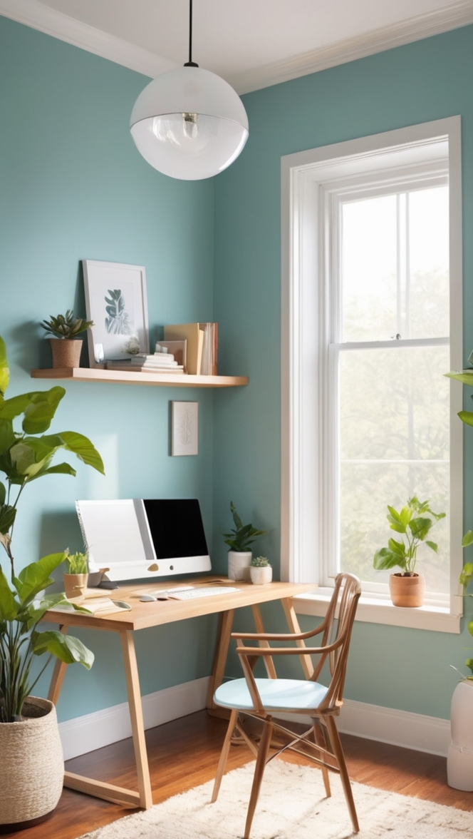 cozy home office design, home workspace setup, comfortable office furniture, cozy work-from-home space, stylish home office decor