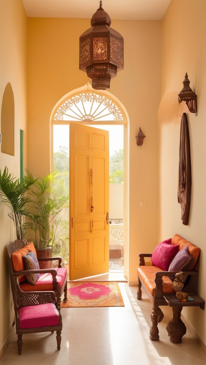 Diwali home decor, Entranceway decorations, Diwali entrance design, Festive home entrance, Diwali house decorations