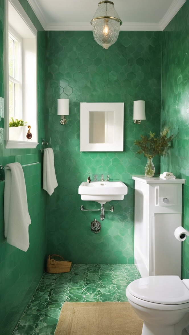 emerald green tiles, green ceramic tile, bathroom tile ideas, green mosaic tiles, luxury bathroom tiles 